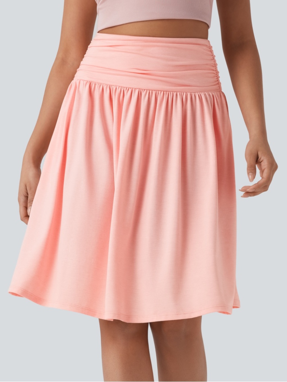 Halara High Waisted Ruched Pocket Flowy Skirt Large NWT
